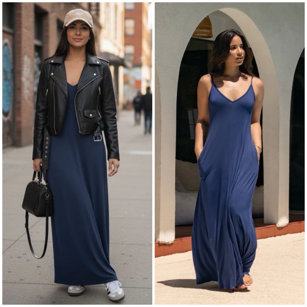 *NWOT* SKIVVY FEMME ‘Goddess Gown’ Navy Blue